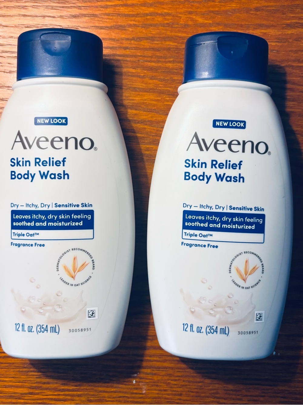 2 Aveeno Skin Relief Body Wash Fragrance Free 12 fl oz  New